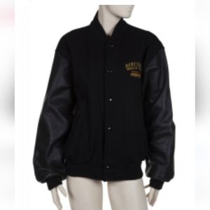 CHEERLEADING JACKET BLACK  felt & leather